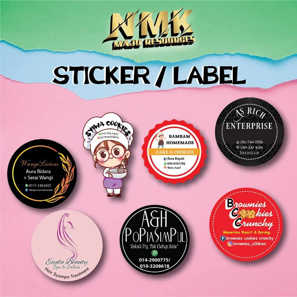 custom sticker label printing kota bharu kelantan nmk maju resources